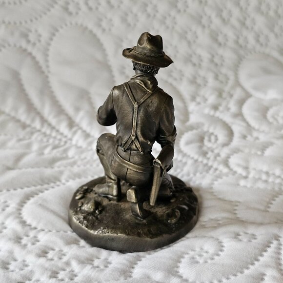 The Franklin Mint The Prospector Metal Sculpture, Pewter, 1974 With Box & COA - Picture 2 of 14